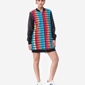 Nike Vibrant Striped Long Sleeve Dress